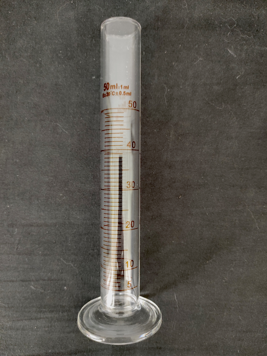 Cylinder, measuring, glass